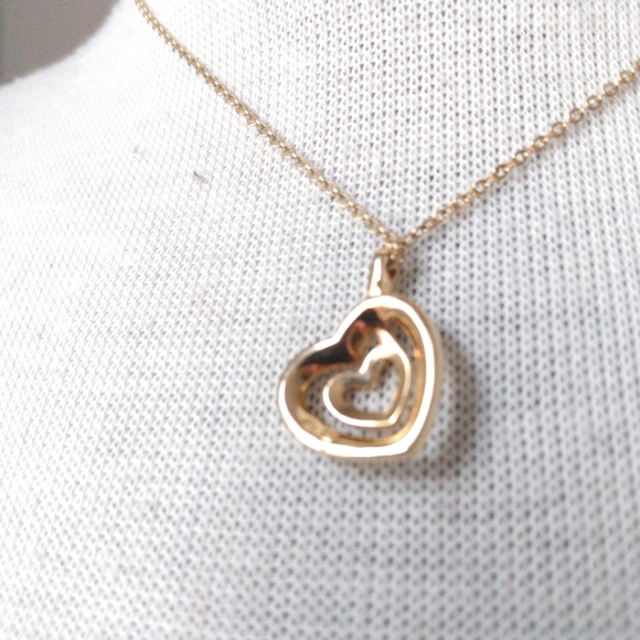 Swarovski 18K GP Chain Necklace Rhodium Pave Crystal Double Heart Pendant - Picture 9 of 11